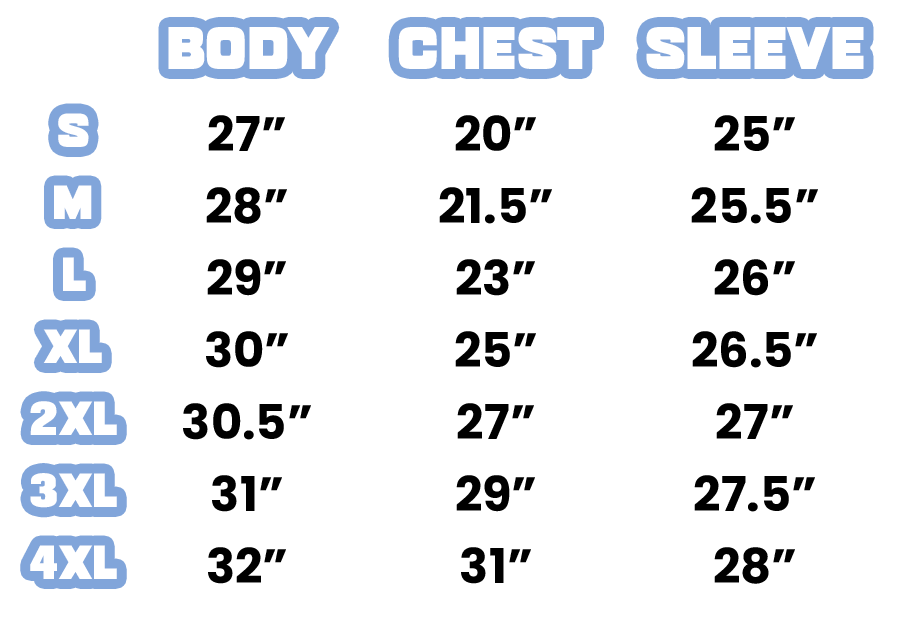  Size Chart