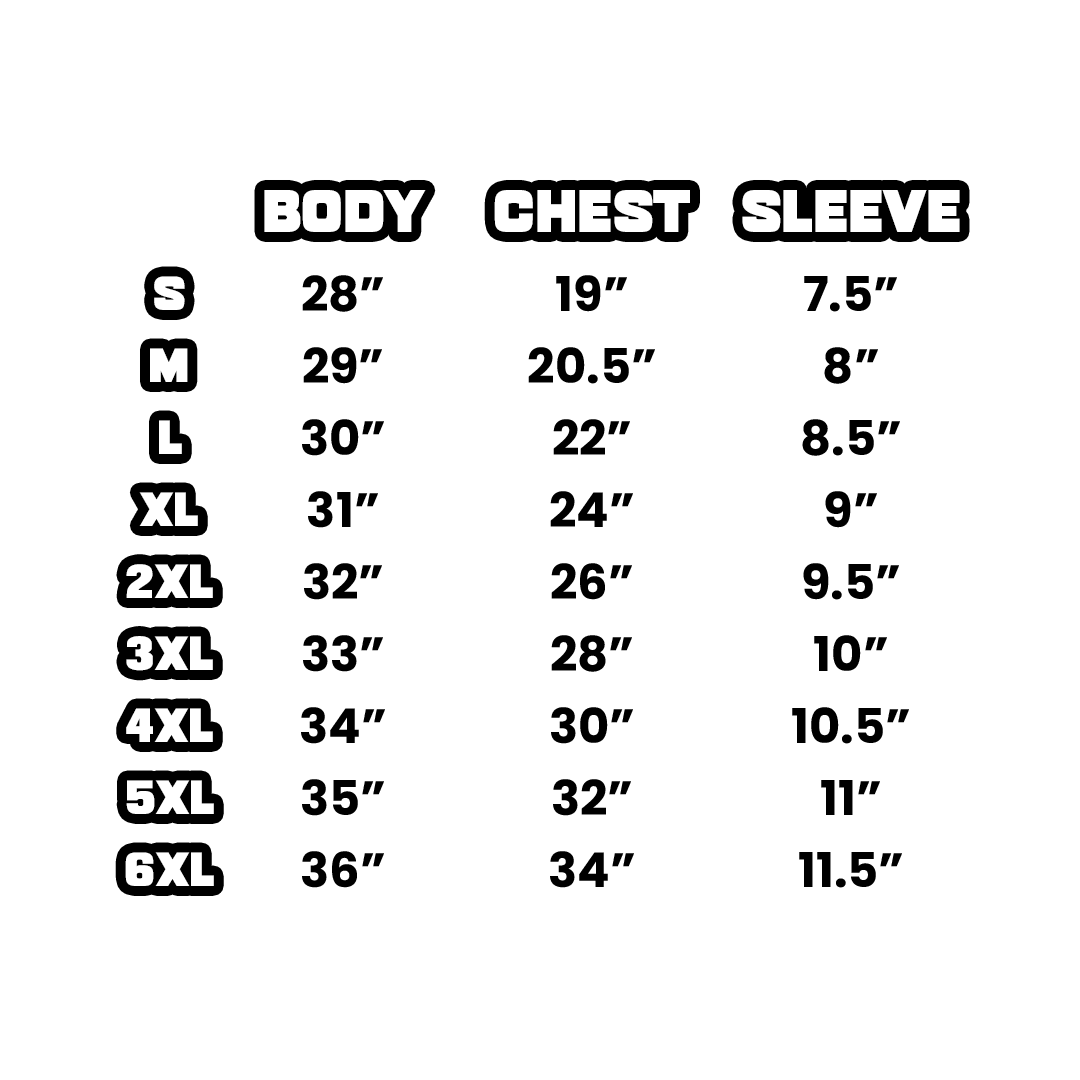  Size Chart